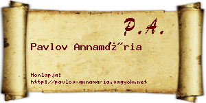 Pavlov Annamária névjegykártya