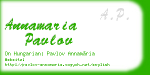 annamaria pavlov business card